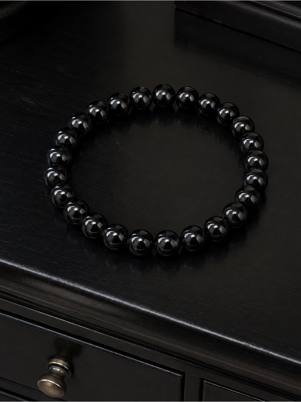 Faux Onyx Beaded Bracelet